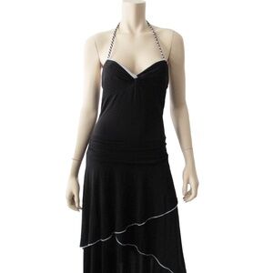 BCBGMaxazria Braided Halter Low High Trim Tierre Cocktail Sweetheart Dress